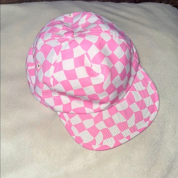 Old Navy Other - Old Navy Kids Pink and White Checkered Cap 90s Style Sun Protection Summer Hat
